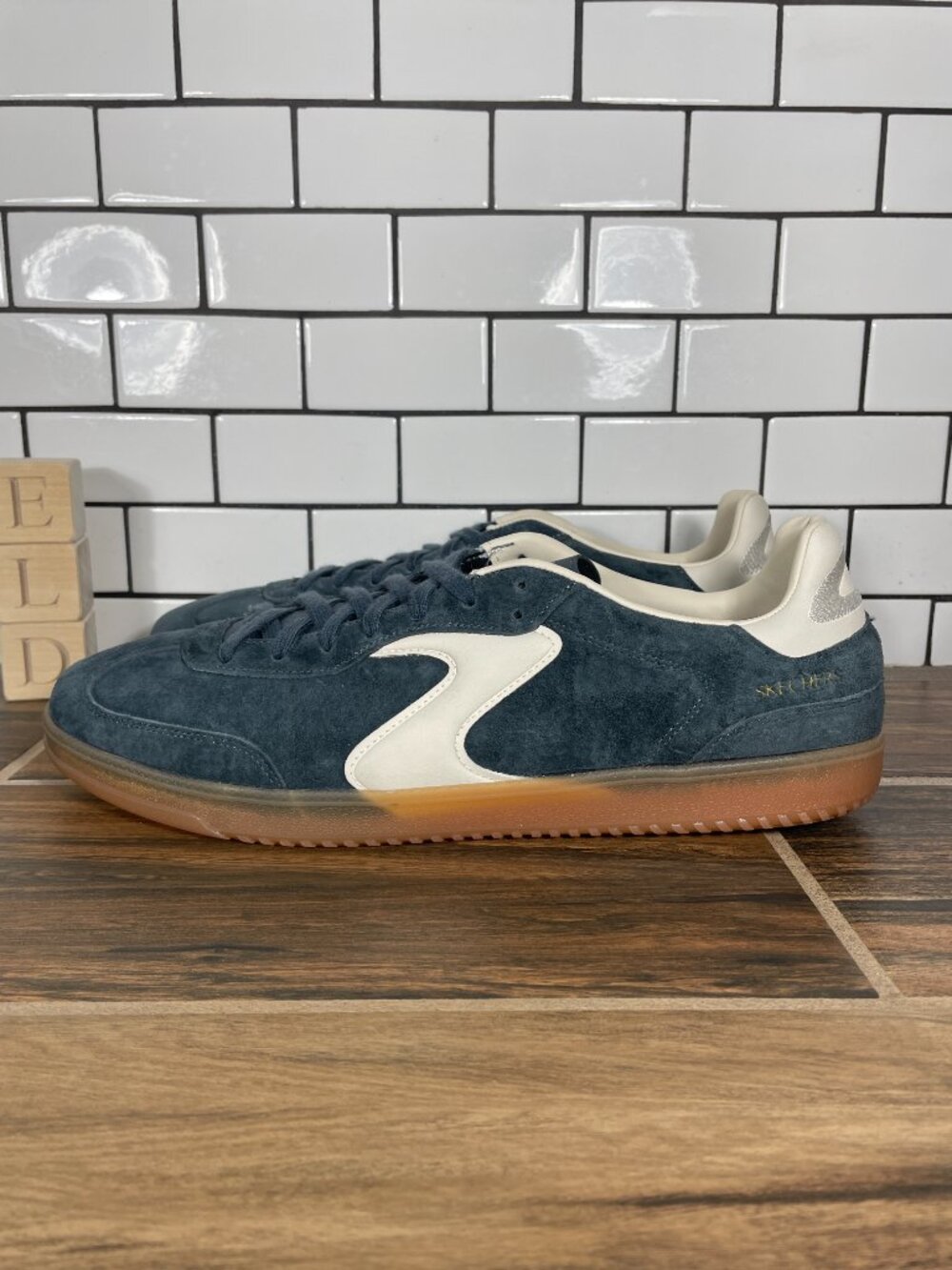 Skechers Hotshot Azir Shoes Mens 13 Charcoal Pigskin Suede Court Classic Sneaker